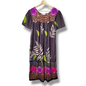 Daffodil Tropical Floral Midi Dress Size M NWT 100% Cotton